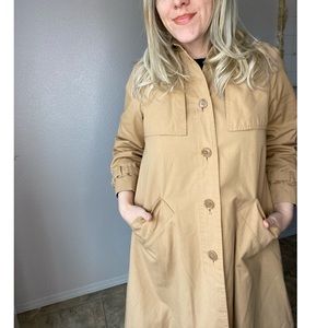 Vintage Saks Fifth Avenue Khaki Tan Trench Coat 8 Medium